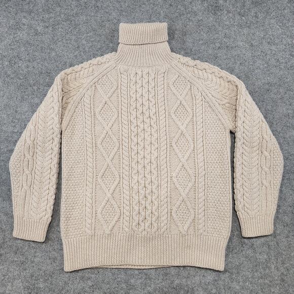 Saol Ireland Womens 2XL 100% Merino Wool Cableknit Turtleneck Pullover Sweater - Picture 3 of 13